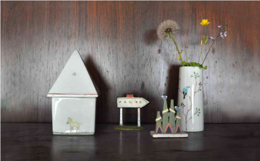 【波佐見焼】Lin 青い鳥 フラワーベース 花瓶 S・L 各1個セット 食器 皿 【堀江陶器】 [JD105]