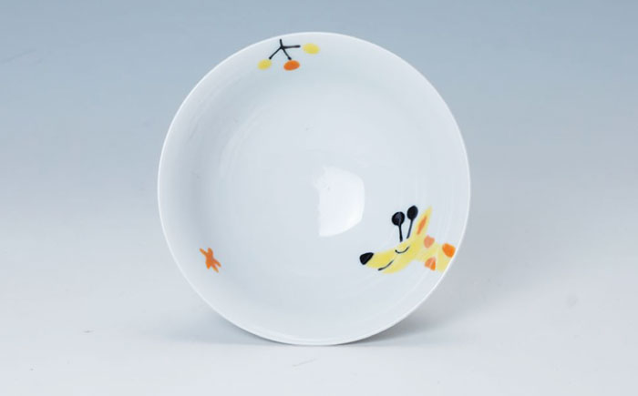 【波佐見焼】子供食器 きりんくん 3点セット 仕切り皿 プレート マグカップ 茶碗【奥川陶器】 [KB51]