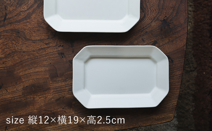 【波佐見焼】八角 プレート （中） 白マット釉 2枚セット 食器 皿【イロドリ】 [KE37]