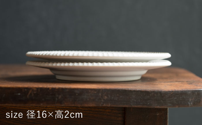 【波佐見焼】淵彫デルフト 白マット 2枚セット 食器 皿【イロドリ】 [KE50]