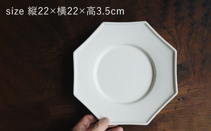 【波佐見焼】八角皿 白マット釉 2枚セット 食器 皿【イロドリ】 [KE56]