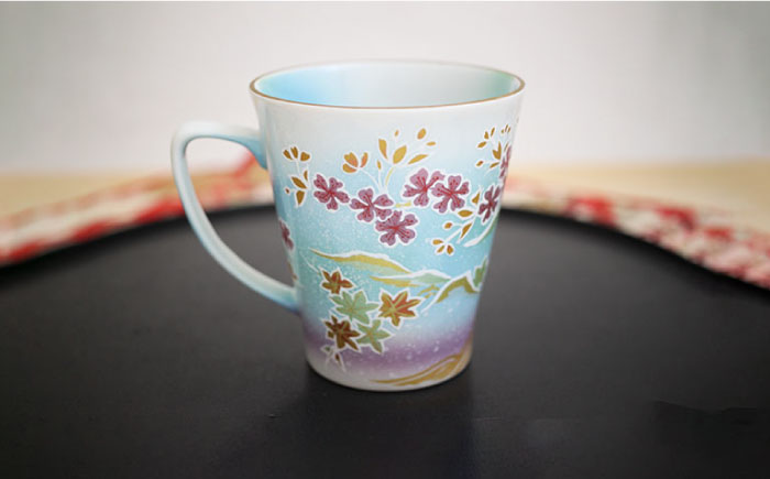 【波佐見焼】赤富士 あけぼのプレミアム マグカップ スカイブルー【葉山窯】 [KF02]