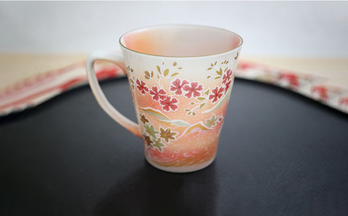 【波佐見焼】赤富士 あけぼのプレミアム マグカップ オレンジ【葉山窯】 [KF03]