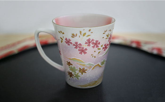 【波佐見焼】赤富士 あけぼのプレミアム マグカップ ピンク【葉山窯】 [KF04]