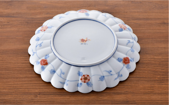 【波佐見焼】見込菊花紋 8号皿 24cm プレート 【石丸陶芸】 [LB75]