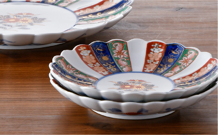 【波佐見焼】見込菊花紋 取分け皿 大皿 3点セット【石丸陶芸】 [LB76]