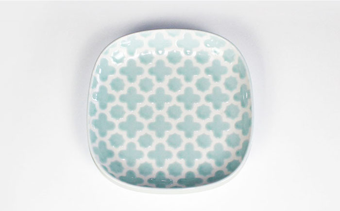 【波佐見焼】モロッカン 角プレート 大・小 4点セット（ブルー・ミント）【石丸陶芸】 [LB86]