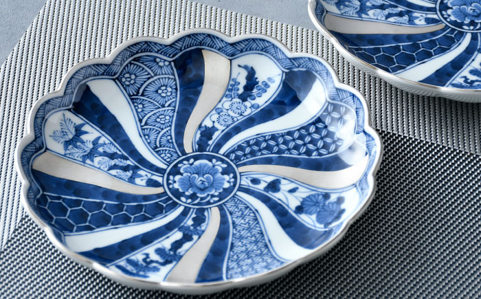 【波佐見焼】銀彩祥瑞 プレート16cm 3枚セット 食器 ケーキ皿【石丸陶芸】 [LB88]