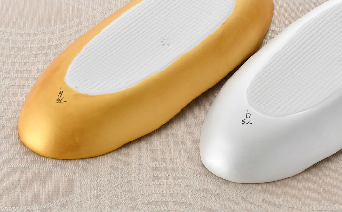 【波佐見焼】波佐見塗 楕円皿 プレート 金・銀 2枚セット【野下上絵】 [LE05]