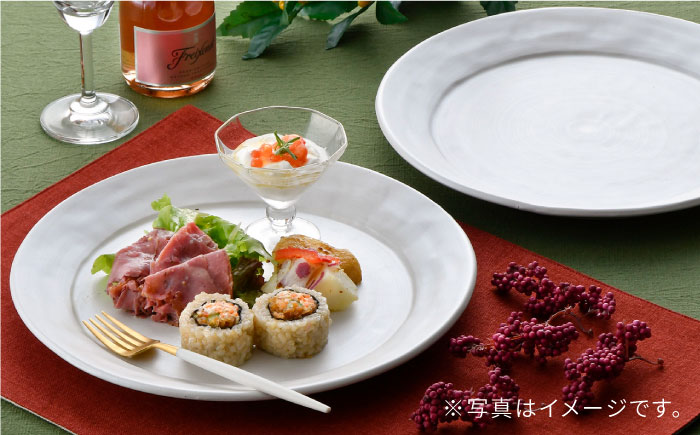 【波佐見焼】波佐見塗 銀の プレート 【野下上絵】 [LE06]