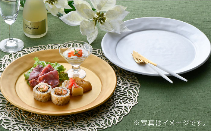 【波佐見焼】波佐見塗 金・銀 プレート 【野下上絵】 [LE07]