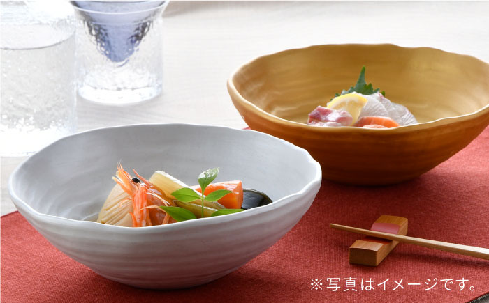 【波佐見焼】波佐見塗 金・銀 多用鉢 ボウル【野下上絵】 [LE08]