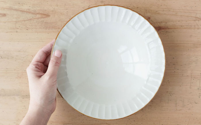 【波佐見焼】SHINOGI 7寸パスタ皿 2点セット 生成【studio wani】 [MB60]