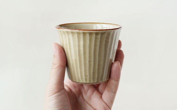 【波佐見焼】SHINOGI カップ 小 2点セット 黄瀬戸【studio wani】 [MB67]