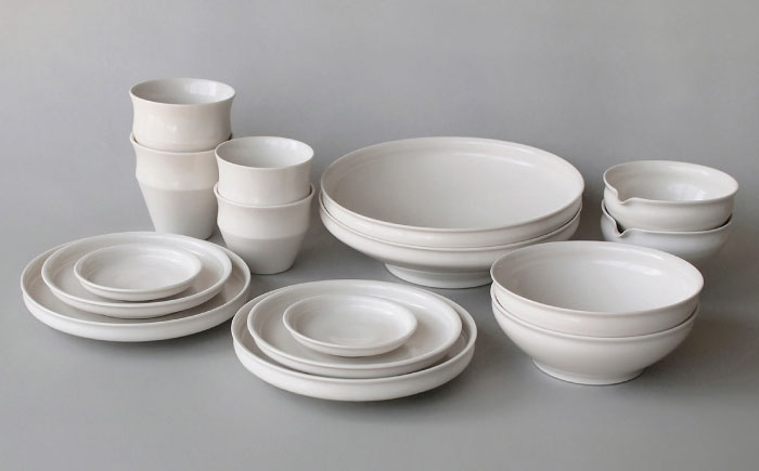 【波佐見焼】KINUシリーズ フルセット 16点（艶あり）【studio wani】 [MB87]