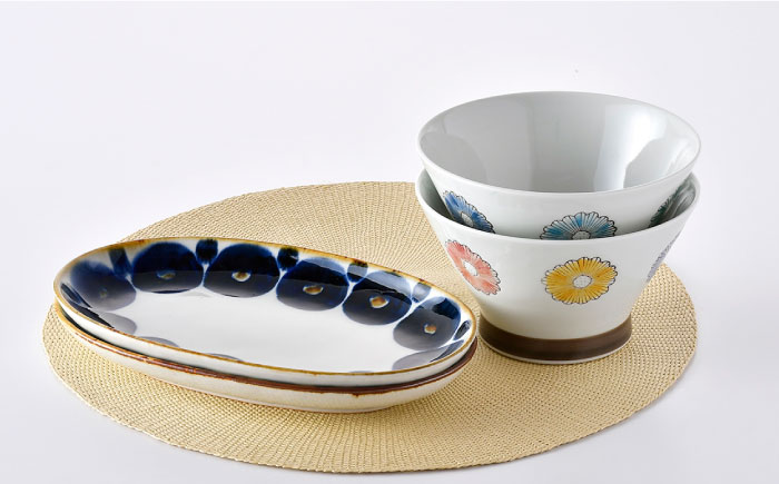 NB 102【波佐見焼】大人気の波佐見焼 どんぶり プレート 含む オリジナルセットアップ商品【新生和/堀江陶器】 [NB102]