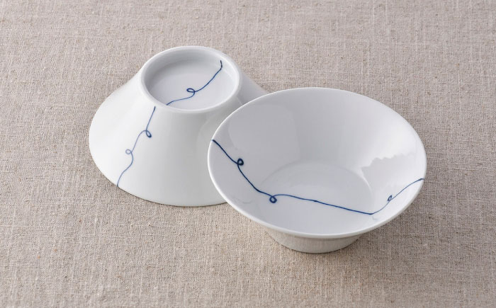 【波佐見焼】プレート・小鉢 ホワイトブルー シンプル【舘山堂/光和陶器】 [NB138]
