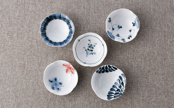 【波佐見焼】お茶碗・小皿 ネイビー ホワイト 10点セット【西海陶器/堀江陶器】 [NB142]