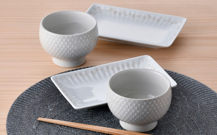 【波佐見焼】こどん・プレート ホワイト オリジナルセット 4点【アイユー/奥川陶器】 [NB152]