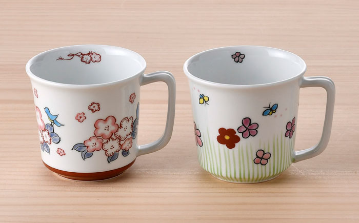 【波佐見焼】鉢・マグカップ 万歴 花柄 オリジナルセット 4点【西海陶器/協立陶器】 [NB157]