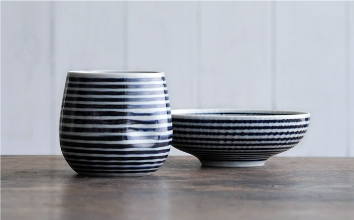 【波佐見焼】 BARBAR 藍駒 4点セット【マルヒロ】 [NB89]