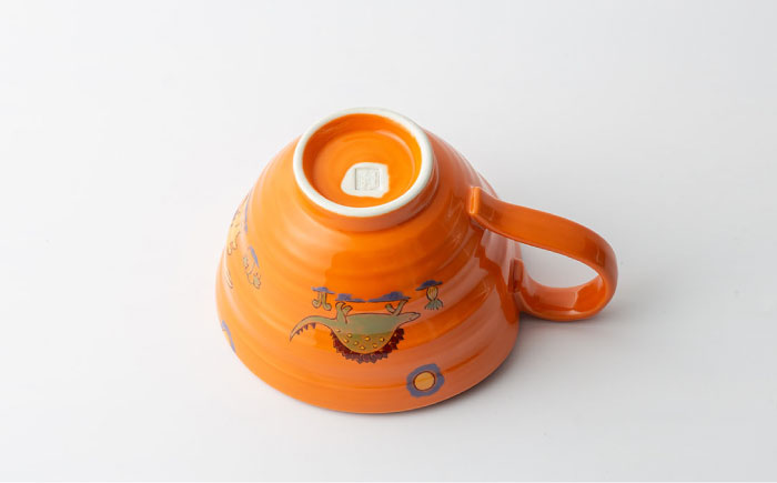 【波佐見焼】マグスープ碗（オレンジ）スープマグカップ 食器 【ふきの陶】 [NF15]