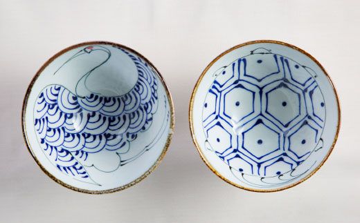 【波佐見焼】kotohogi くらわんか碗 茶碗 鶴亀 セット 食器 皿 【西海陶器】 [OA108]