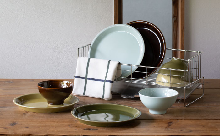 【波佐見焼】es 24cm プレート ボウル S 2点セット 織部釉 ペア【西海陶器】 49332 1 49337 1 [OA268]