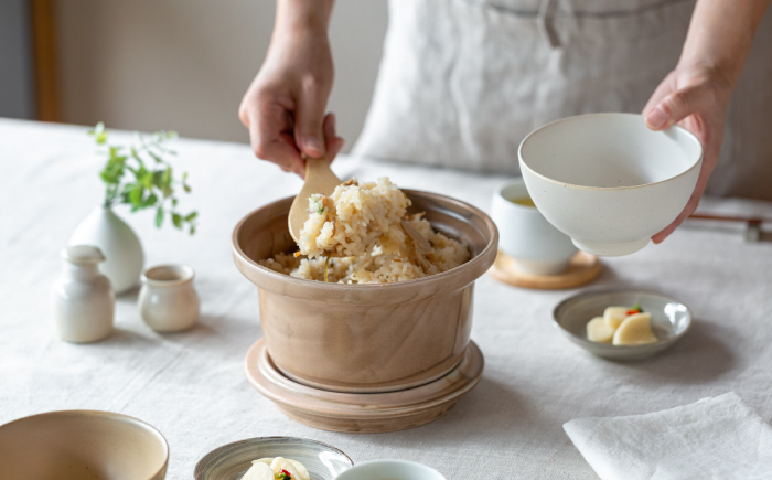 【波佐見焼】　cotocoto ポタリークッカー グレージュ　【西海陶器】 [OA418]