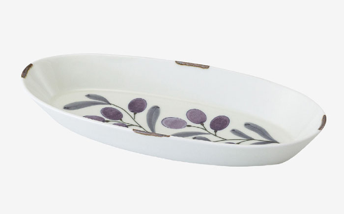 【波佐見焼】olive バゲットプレート 緑・紫 2点セット【西海陶器】 [OA444]