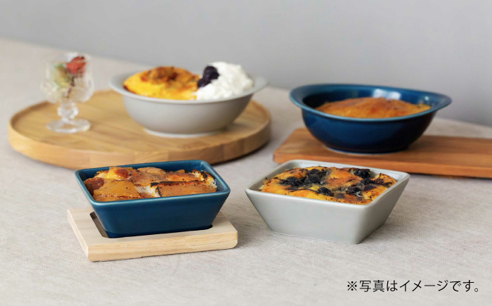 【波佐見焼】OVENWARE スクエア S〈ブルー〉 2点セット【西海陶器】 [OA510]