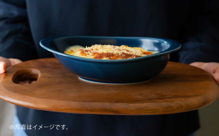 【波佐見焼】OVENWARE オーバル L〈ブルー・グレー〉2点セット【西海陶器】 [OA515]