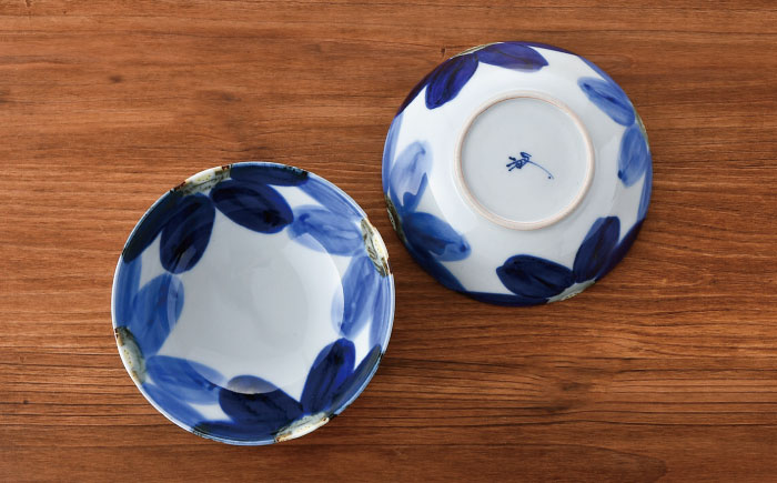 【波佐見焼】藍花 丸 小鉢 3点セット【陶豊】 [OE11]