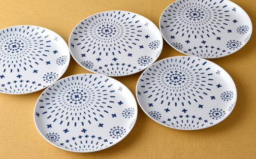 【波佐見焼】シュエット プレート 大 ハナビ5枚セット【福田陶器店】 [PA175]