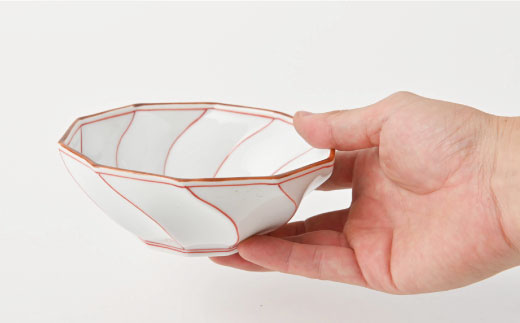 【波佐見焼】ねじり線 ねじり 小鉢 10個セット(赤・青 各5点)【福田陶器店】 [PA200]