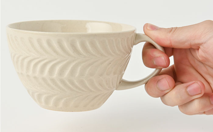 【波佐見焼】ローズマリー スープカップ デニム・アイボリー 4個セット【福田陶器店】 [PA225]