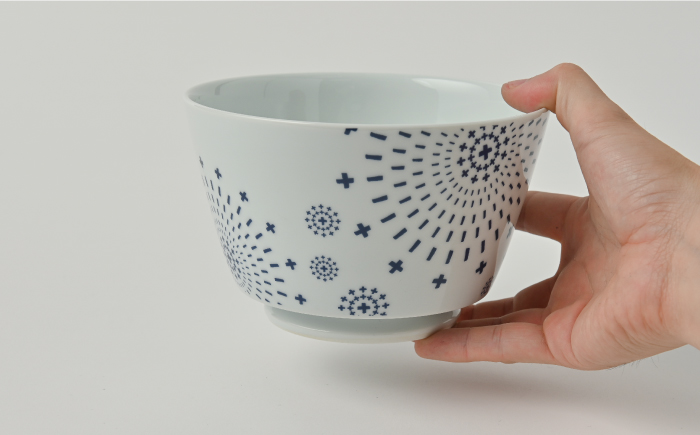 【波佐見焼】シュエット ミドル丼 どんぶり ハナビ 5個セット【福田陶器店】 [PA228]