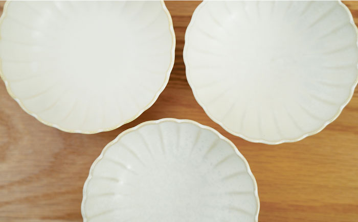 【波佐見焼】花しのぎ 丸小付 小鉢 （白） 3点セット【団陶器】 [PB101]