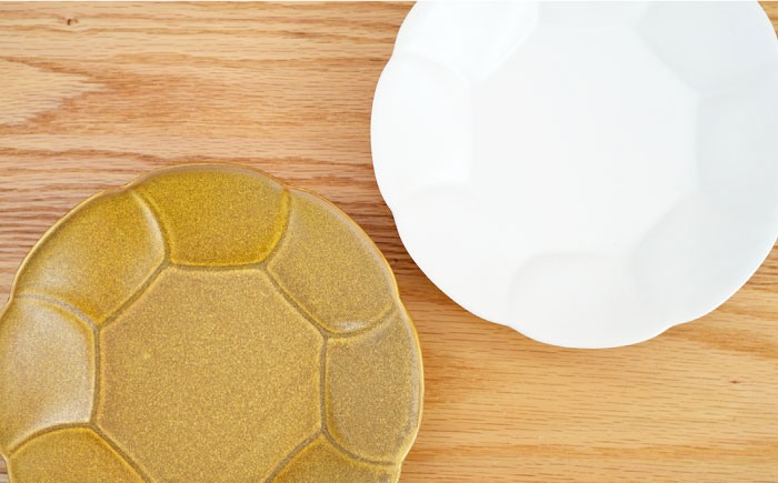 【波佐見焼】はなはな プレート 大 （ホワイト・ブラウン） ペアセット【団陶器】 [PB105]