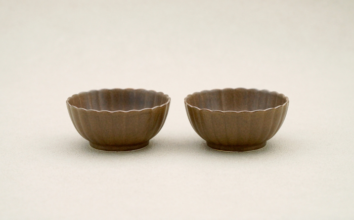 【波佐見焼】花しのぎ 丸小付 ペア 栗【団陶器】 [PB186]