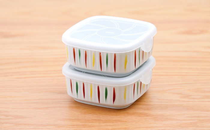 【波佐見焼】角パック 錦十草 2個セット【団陶器】 [PB224]