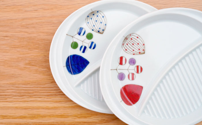 【波佐見焼】仕切り皿 ツリー 2色セット【団陶器】 [PB230]