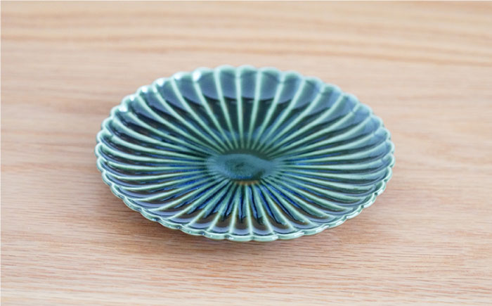 【波佐見焼】花しのぎ トリオ 取皿 プレート (織部・藍・鴬茶)【団陶器】 [PB77]