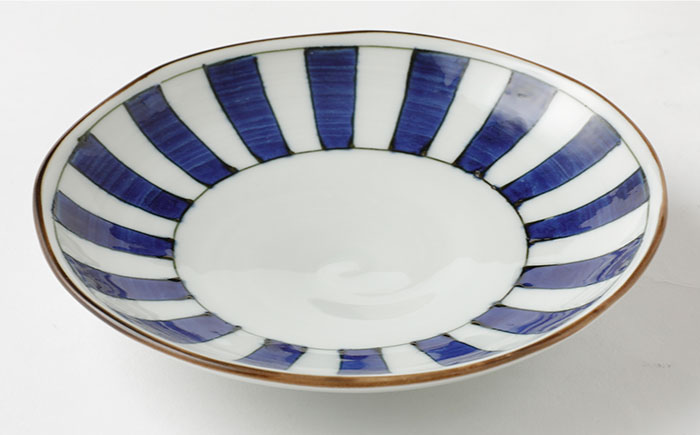 【波佐見焼】 染シリーズ プレート M/L ペア 4枚 幾何紋 短冊【山下陶苑】 [PC14]