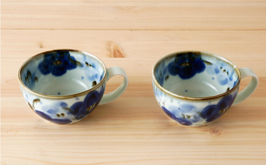 【波佐見焼】内外花詰 スープマグ 2個セット【陶もと】 [PE06]