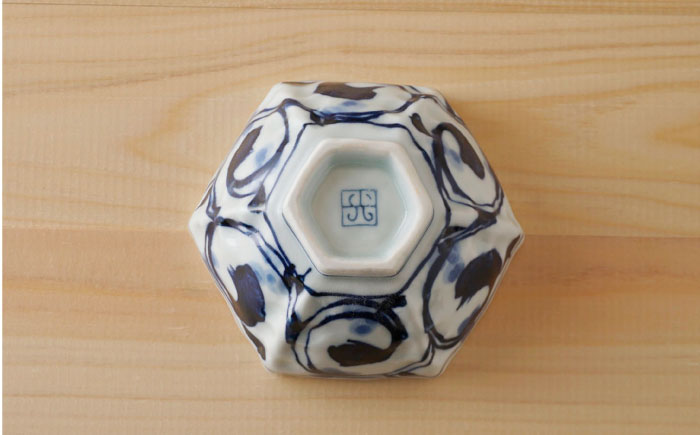 【波佐見焼】唐草 六角小鉢（六角茶付）3個セット 食器 皿【陶もと】 [PE37]