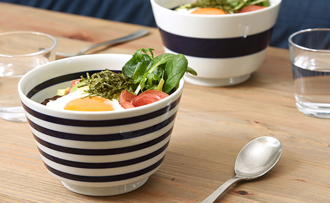 【ワケありB品】 【波佐見焼】正角皿5柄 ボーダーボーダーどんぶり 4柄 計9個セット【natural69】 [QA112]