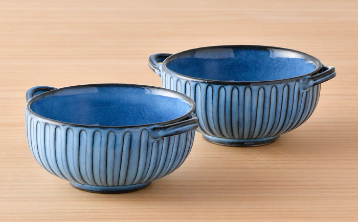 【波佐見焼】蒼鎬 スープカップ・ソーサー ペア スープマグ 取り皿 食器【利左エ門窯】 [QB47]