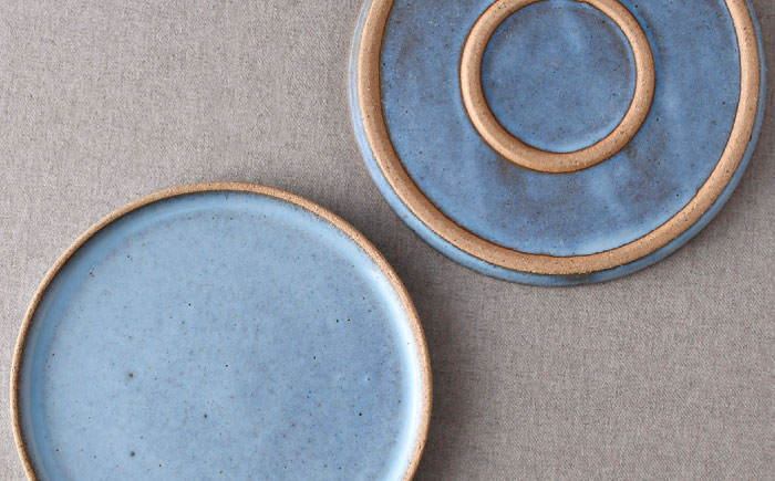 【波佐見焼】テラコッタ・BLUE プレートM 2枚セット【利左エ門窯】 [QB67]