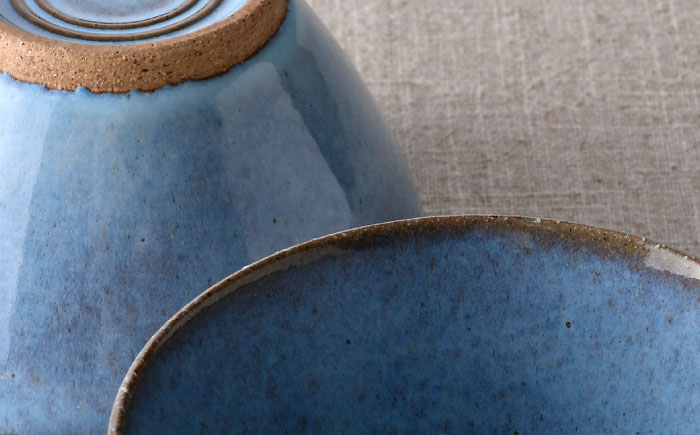 【波佐見焼】テラコッタ・BLUE 茶碗 2点セット【利左エ門窯】 [QB70]